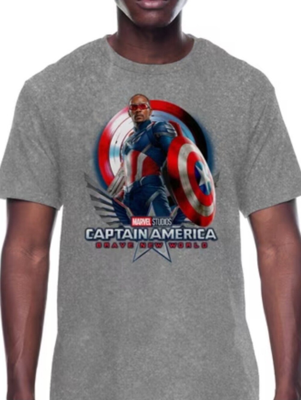 MAD Engine Captain America Brave New World Marvel Studio Graphic Tee NWOT SZ M